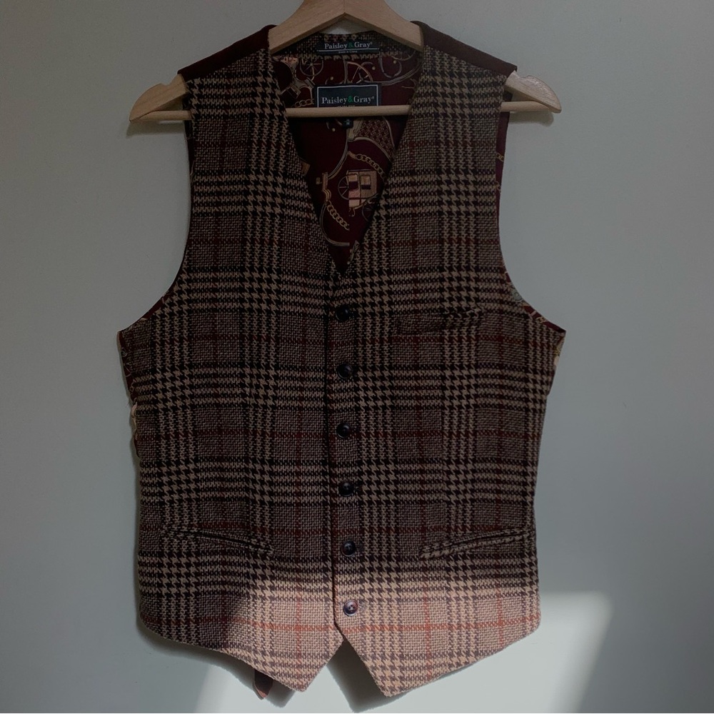 Paisley & Gray Slim Fit Tweed Vest